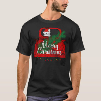 Red Merry Christmas Vintage Red Santa Truck Shir T-Shirt