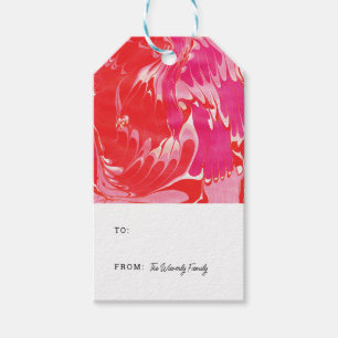 Red Merry Marble Gift Tags