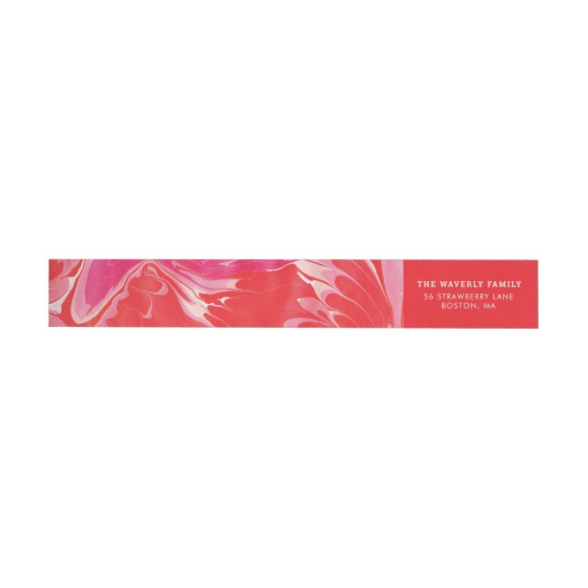 Red Merry Marble Wrap Around Label (Individual)