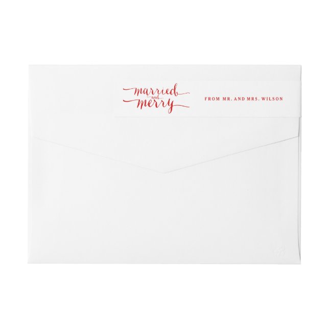 Red Merry & Married | Holiday Wraparound Label (Back)