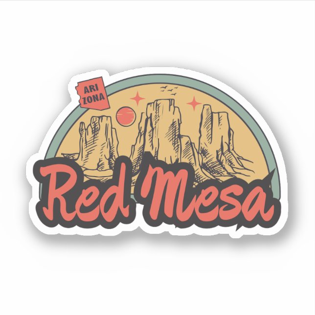 Red Mesa, Arizona  Sticker (Front)