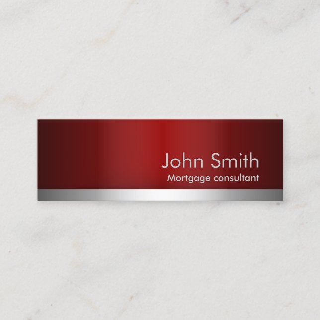 Red Metal Mortgage Agent Business Card (Front)