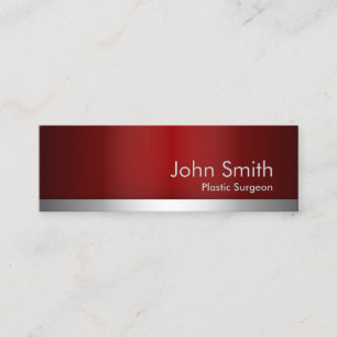 Red Metal Plastic Surgeon Professional Mini Business Card