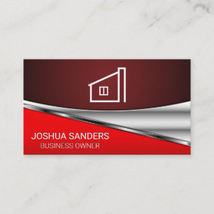 Red Metallic Background   Realtor Business Card