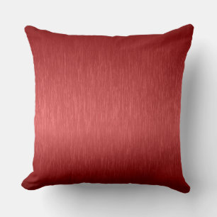 Red Metallic Brushed Aluminum Look Cushion