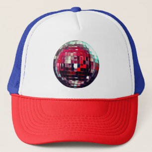 Red Metallic Disco Ball Trucker Hat