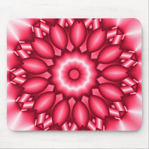 Red Metallic Geometric Design Mouse Mat