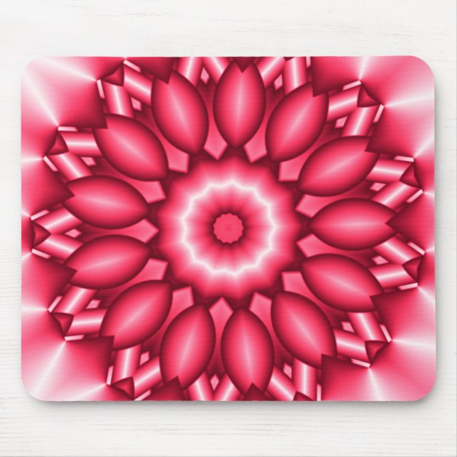 Red Metallic Geometric Design Mouse Mat (Front)