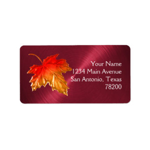 Red Metallic Look Label