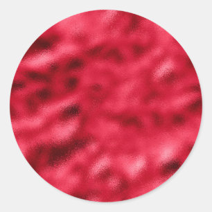 Red Metallic Satin Elegant Modern Pretty Classic Round Sticker