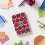 Red & Metallic Silver Geometric Pattern GR2 iPad Mini Cover<br><div class="desc">Elegant red and silver grey modern polygonal geometric design with custom monogram.</div>