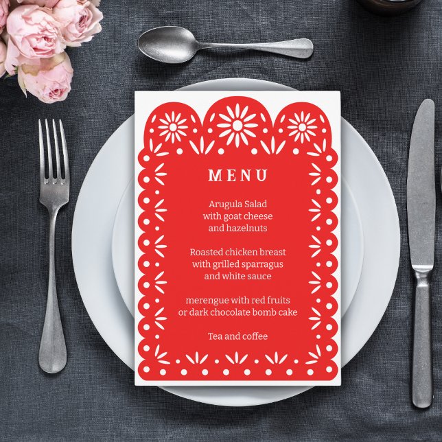 RED MEXICAN PAPEL PICADO menu (Creator Uploaded)