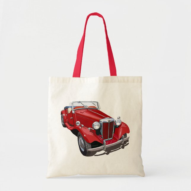 Red MG TD Tote Bag (Front)