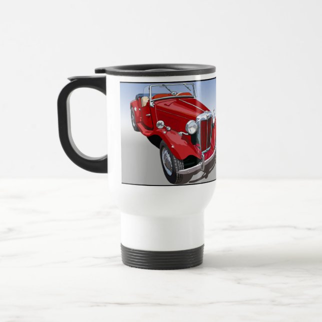 Red MG TD Travel Mug (Left)