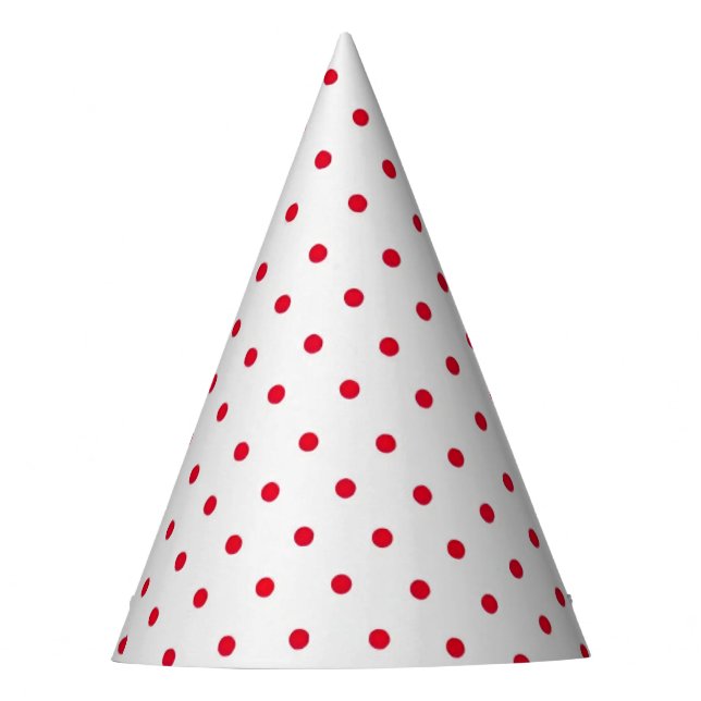 Red Micro Dots Party Hat (Front)