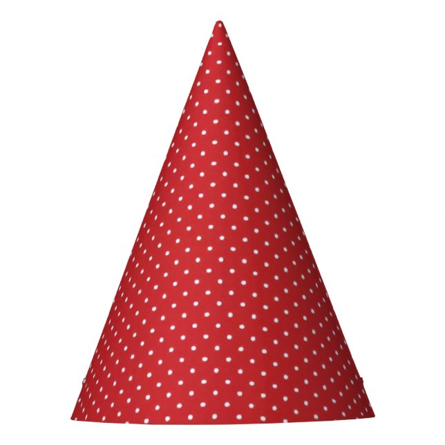 Red Micro White Dots Party Hat (Front)