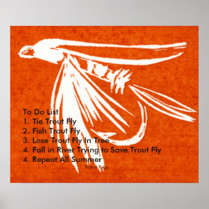 "Red Midge - Trout Fly To Do List" Poster