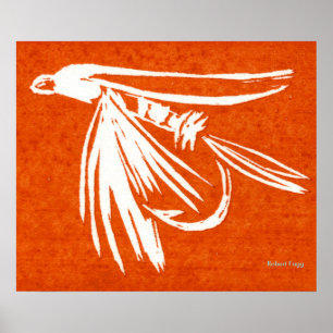 "Red Midge" Wet Fly Fly-Fishing Poster