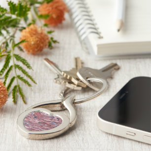 Red Mineral Stone Abstract Pattern Key Ring