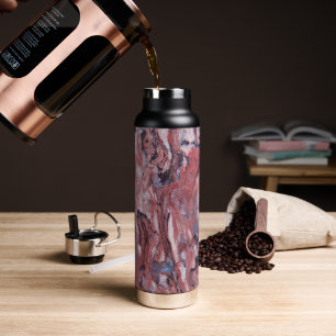 Red Mineral Stone Abstract Pattern Water Bottle