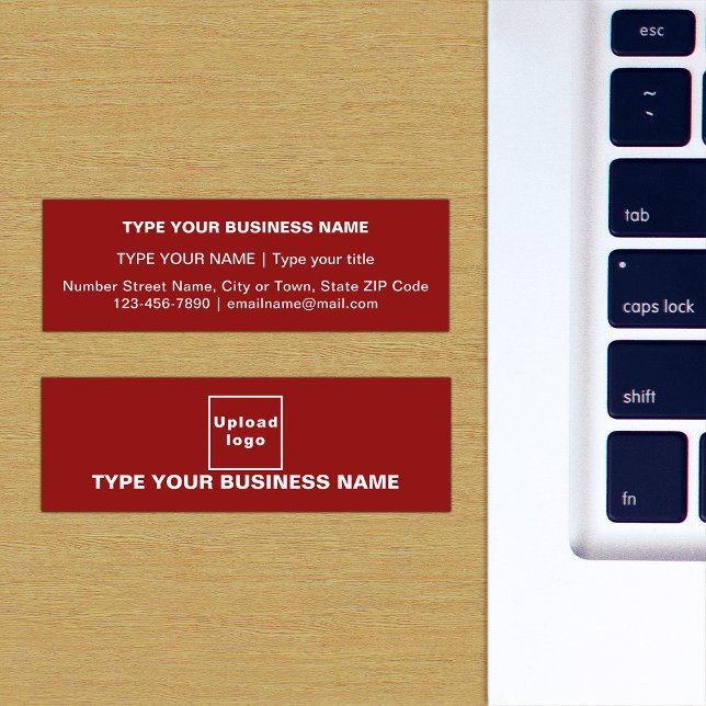 Red Mini Business Card (The front and back of the red mini business card)