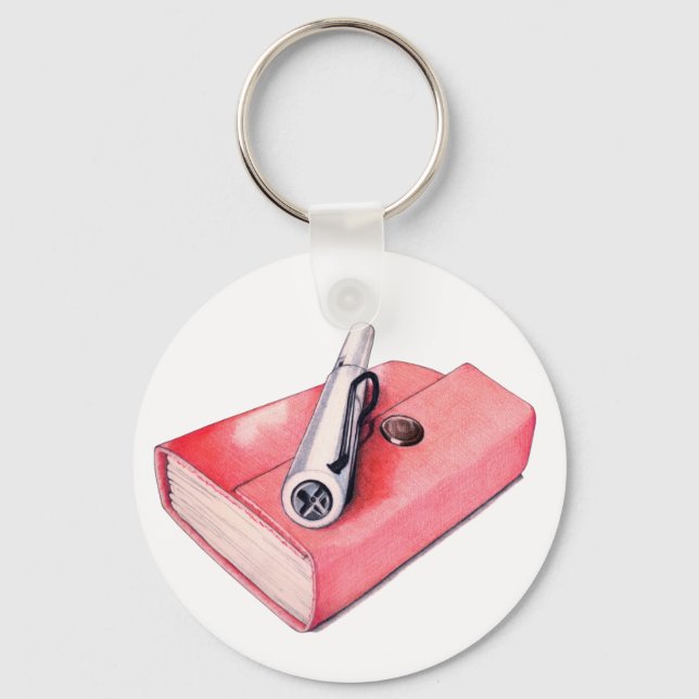 Red Mini Sketchbook Keychain (Front)
