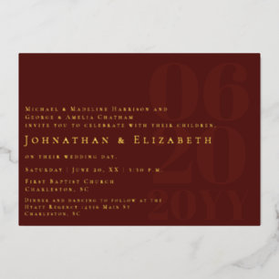 Red Minimalist Bold Type Photo Wedding