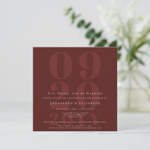 Red Minimalist Bold Type Rehearsal Dinner Invitation