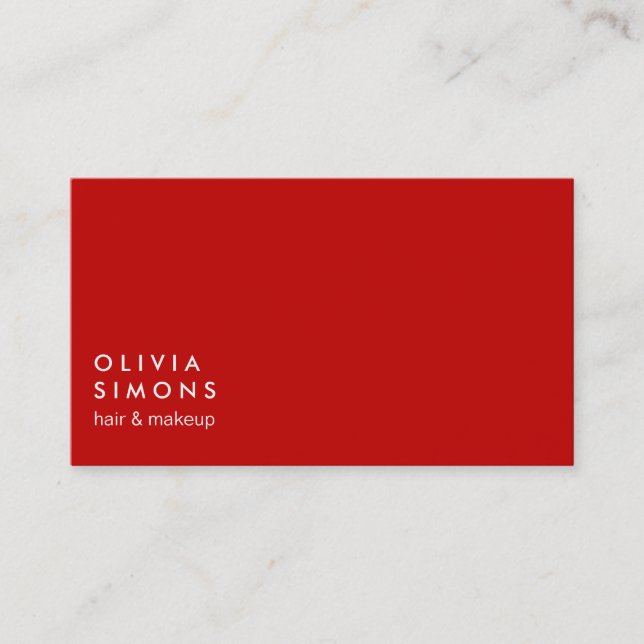 Red Minimalist Business Cards (Front)