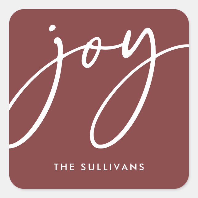 Red Minimalist Joy Holiday Sticker (Front)