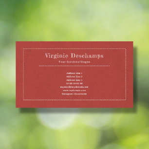 Red Minimalist Kraft Rustic Business Card