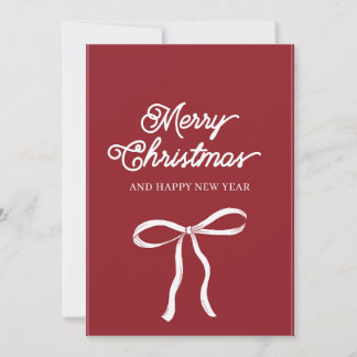 Red Minimalist Merry Christmas Holiday Card