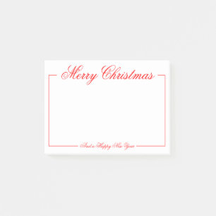 Red Minimalist Merry Christmas Post-it Notes