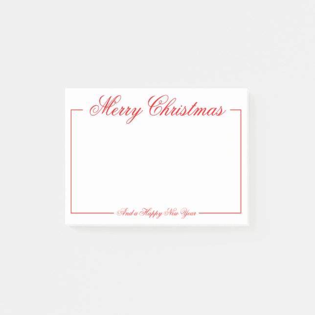 Red Minimalist Merry Christmas Post-it Notes (Front)