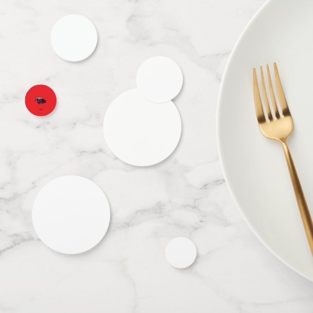Red Minimalistic Custom Photo Name Personalised  Confetti (Group)
