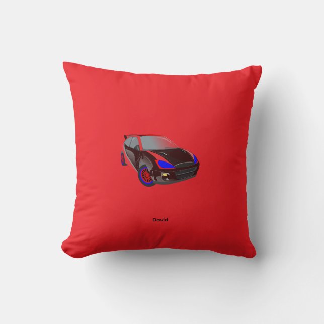 Red Minimalistic Custom Photo Name Personalised  Cushion (Front)