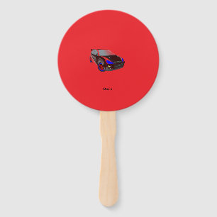 Red Minimalistic Custom Photo Name Personalised Hand Fan