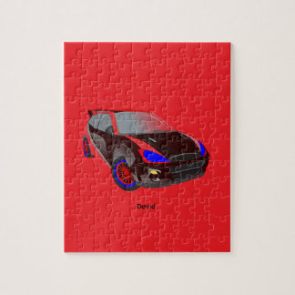 Red Minimalistic Custom Photo Name Personalised Jigsaw Puzzle