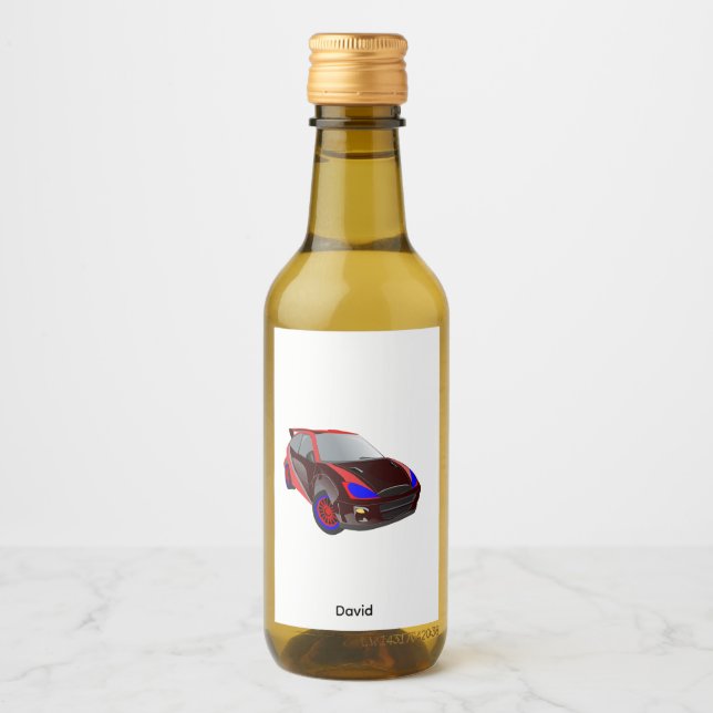 Red Minimalistic Custom Photo Name Personalised  Wine Label (Front)