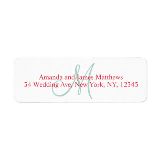 Red, Mint Green Monogram for Weddings