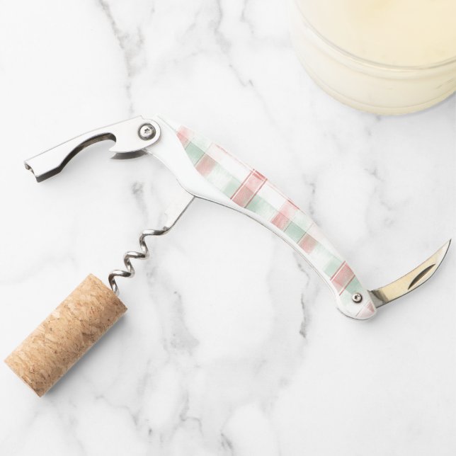 Red Mint Mocha Peppermint Stripes Corkscrew (Front)