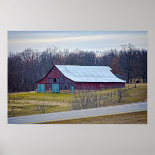 Red Mississippi Barn at Dawn Poster