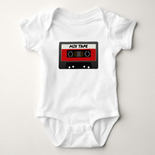 Red Mix Tape - 80s And 90s Retro Inspired Gift Baby Bodysuit