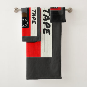 Red Mix Tape - 80s And 90s Retro Inspired Gift Bath Towel Set