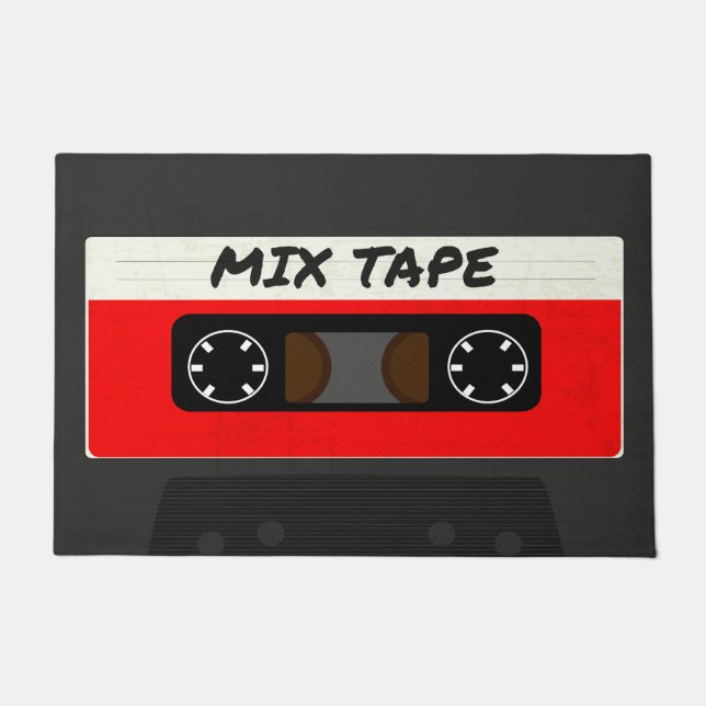Red Mix Tape - 80s And 90s Retro Inspired Gift Doormat (Front)