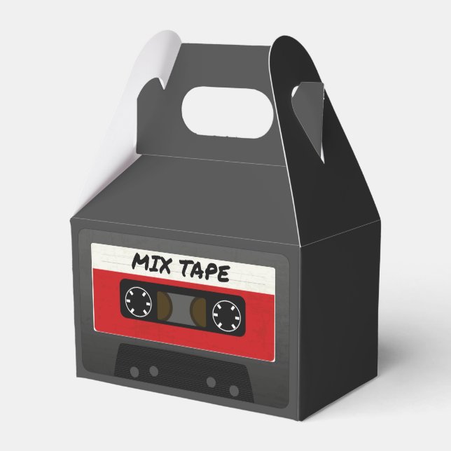 Red Mix Tape - 80s And 90s Retro Inspired Gift Favour Box (Back Side)