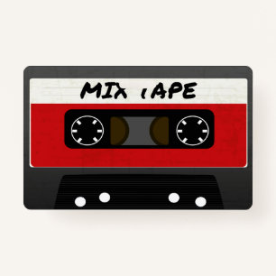 Red Mix Tape - 80s And 90s Retro Inspired Gift ID Badge