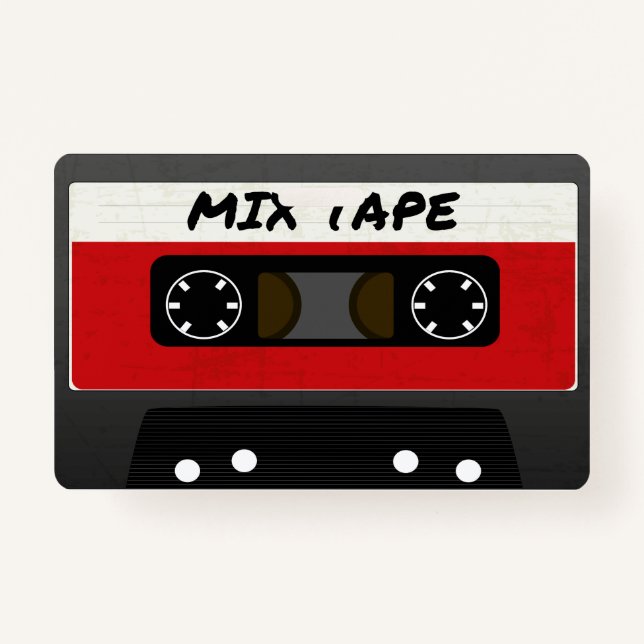 Red Mix Tape - 80s And 90s Retro Inspired Gift ID Badge (Front)