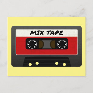 Red Mix Tape - 80s And 90s Retro Inspired Gift Postcard