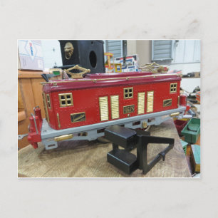 Red Model Train Car Postcard